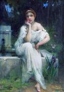 Charles-Amable Lenoir Study for A Meditation oil painting reproduction